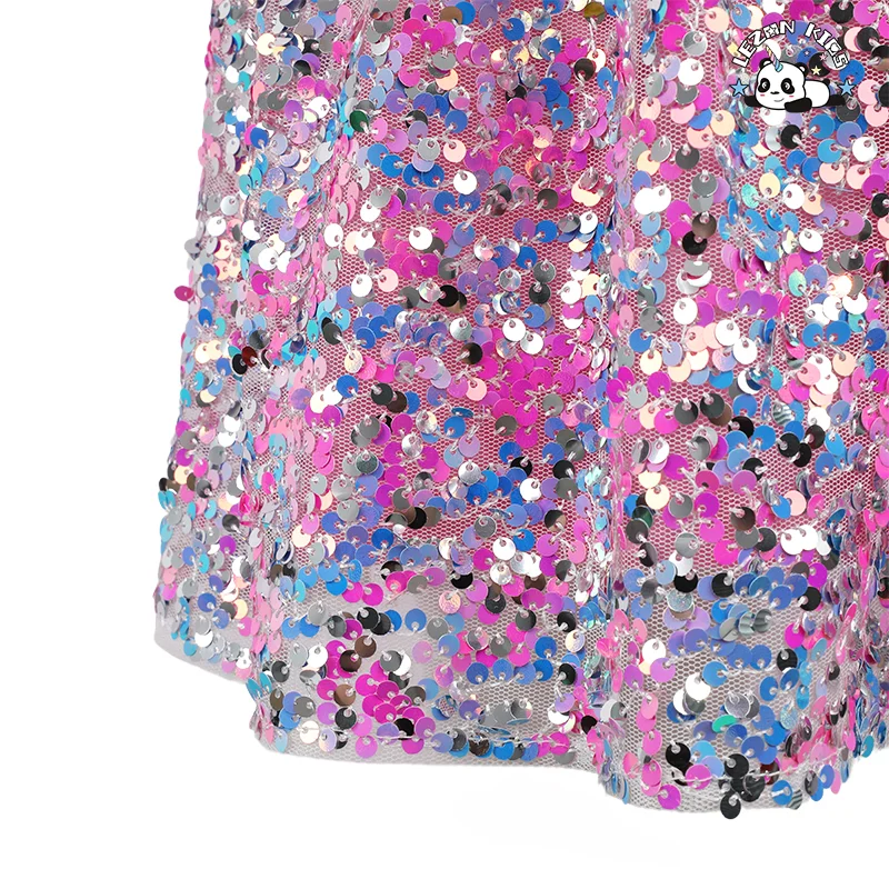 LEZONKIDS - OEM Customizable Fashion Casual Designs Summer Breathable Tulle Sequin Short Skirts